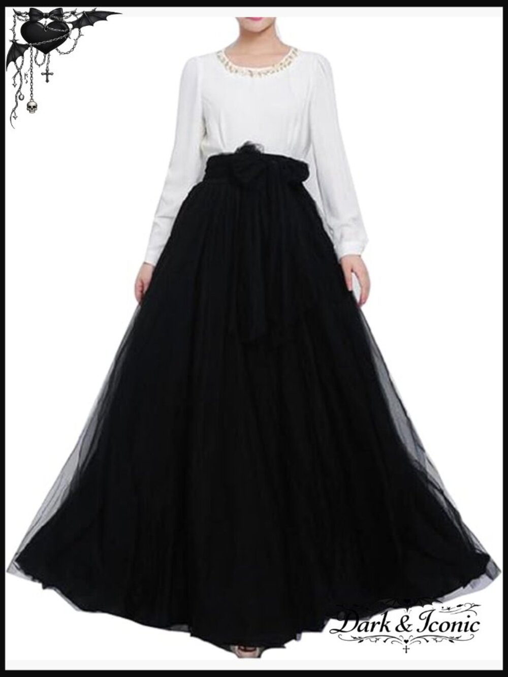 Wedding Maxi Tulle Skirt Floor Length A Line High Waisted
